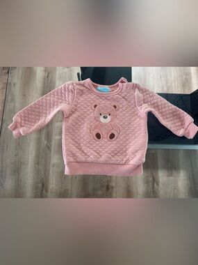 🧸PEKKLE Quilted Pink Bear Sweatshirt - 12M